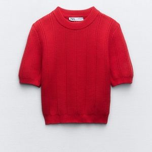 Zara Crop Knit Sweater XS